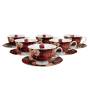 Filiżanki do kawy i herbaty porcelanowe ze spodkami DUO FLORAL EXCLUSIVE SPRING ROSES 250 ml 6 szt.