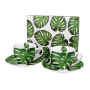 Filiżanki do kawy i herbaty porcelanowe ze spodkami DUO TROPICAL MONSTERA 280 ml 2 szt.