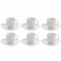 Filiżanki do kawy i herbaty porcelanowe ze spodkami FLORINA MATTEO BIAŁE 250 ml 6 szt.