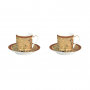Filiżanki do espresso porcelanowe ze spodkami EASY LIFE KLIMT 75 ml 2 szt.