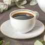 Filiżanki do kawy i herbaty porcelanowe ze spodkami MARIAPAULA NATURA ZŁOTA LINIA 250 ml 6 szt.