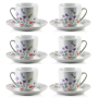 Filiżanki do kawy i herbaty porcelanowe ze spodkami MONDEX JOY 250 ml 6 szt.