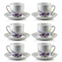 Filiżanki do kawy i herbaty porcelanowe ze spodkami MONDEX JOY 250 ml 6 szt.