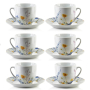 Filiżanki do kawy i herbaty porcelanowe ze spodkami MONDEX JOY 250 ml 6 szt.
