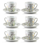 Filiżanki do kawy i herbaty porcelanowe ze spodkami MONDEX JOY 250 ml 6 szt.
