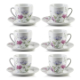 Filiżanki do kawy i herbaty porcelanowe ze spodkami MONDEX JOY 250 ml 6 szt.