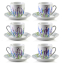 Filiżanki do kawy i herbaty porcelanowe ze spodkami MONDEX JOY 250 ml 6 szt.