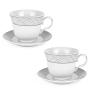Filiżanki do kawy i herbaty porcelanowe ze spodkami TADAR BELLA FEGURO TRATTO 250 ml 2 szt.