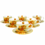 Filiżanki do kawy i herbaty porcelanowe ze spodkami UO ART GALLERY SUNFLOWERS BY V. VAN GOGH 280 ml 6 szt.