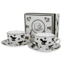 Filiżanki do kawy i herbaty porcelanowe ze spodkami DUO ANIMALS KOTY CZARNE 250 ml 2 szt.