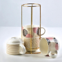 Filiżanki do kawy i herbaty porcelanowe ze stojakiem AFFEK DESIGN MILAN 250 ml 4 szt. 