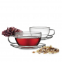 KUCHENPROFI Tea 250 ml 2 szt. - filiżanki do kawy i herbaty szklane ze spodkami