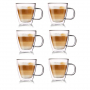 Filiżanki do kawy i herbaty termiczne z podwójnymi ściankami szklane THERMAL CUP 180 ml 6 szt.