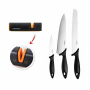 FISKARS Essential Gustoso Xsharp Plus 3 szt. - noże kuchenne ze stali nierdzewnej z ostrzałką