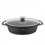 FLORINA Chef Oval 3,8 l czarna - brytfanna aluminiowa z pokrywką