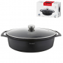 FLORINA Chef Oval 7,3 l czarna - brytfanna aluminiowa z pokrywką