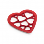 LEKUE Puzzle Hearts czerwona - forma do wykrawania ciastek silikonowa