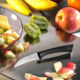 GEFU Senso 8 cm czarny - nóż do obierania warzyw i owoców stalowy