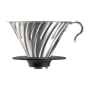 HARIO Drip V60-02 - dripper do kawy ze stali nierdzewnej z podstawką