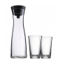 Karafka do wina i wody z 2 szklankami szklana WMF BASIC CZARNA 1 l