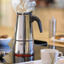 GEFU Emilio na 6 filiżanek espresso (6 tz) - kawiarka stalowa ciśnieniowa