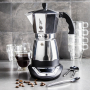 Kawiarka elektryczna aluminiowa ciśnieniowa BIALETTI MOKA TIMER - kafetiera na 6 filiżanek espresso