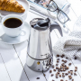 Kawiarka stalowa ciśnieniowa FLORINA LUNGO - kafetiera na 6 filiżanek espresso (6 tz)
