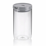KELA Arik 1,2 l srebrny - słoik / pojemnik na produkty sypkie szklany z dozownikiem