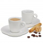 KELA Mattia 50 ml 2 szt. białe - filiżanki do espresso ceramiczne ze spodkami