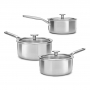 KITCHENAID Multi-Ply Stainless Steel II 3 szt. - rondle ze stali nierdzewnej z pokrywkami