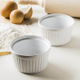 Kokilki / Naczynia do zapiekania ceramiczne FLORINA SOLID BIAŁE 180 ml 2 szt.
