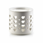 Kominek zapachowy do wosku i olejków ceramiczny MONDEX VESTA HEARTS WHITE BIAŁY