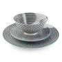 Komplet talerzy porcelanowych AFFEK DESIGN MAROCCO DARK STRIPES CZARNY na 6 osób (18 el.)