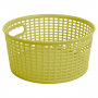 Koszyk do przechowywania plastikowy CAPRI RATTAN ROUND LIMONKOWY 4,5 l