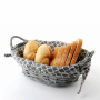 Koszyk na chleb i pieczywo wiklinowy MAROKO SZARY 25 x 17 cm 