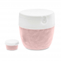 KOZIOL Bento Club różowy - lunchbox plastikowy dwukomorowy z pojemnikiem na sos