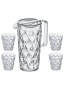 KOZIOL Crystal 1,6 l - dzbanek do wody i napojów plastikowy ze szklankami