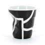 REVOL Froisses All Over 80 ml czarny – kubek do espresso porcelanowy