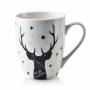 Kubek porcelanowy AFFEK DESIGN SANTA LILA BIAŁY 350 ml