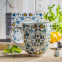 Kubek porcelanowy DUO ETNO KWIATY ETNO XXL BIAŁY 1000 ml