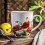 Kubek porcelanowy z puszką na herbatę DUO CLASSIC POPPIES 400 ml