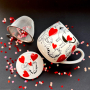 Kubek porcelanowy z zaparzaczem i pokrywką DUO ANIMALS KOCI ŚWIAT SERCA 430 ml