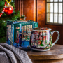 Kubek porcelanowy z zaparzaczem i pokrywką DUO CHRISTMAS SHOP WINDOW 430 ml