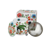 Kubek porcelanowy z zaparzaczem i pokrywką DUO ETNO KOGUTY FOLK 430 ml