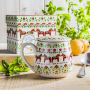 Kubek porcelanowy z zaparzaczem i pokrywką DUO ETNO WZÓR SKANDYNAWSKI 430 ml