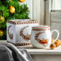 Kubek porcelanowy z zaparzaczem i pokrywką DUO SANTA ON SLEIGH 430 ml