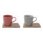Kubki porcelanowe ze spodkami EASY LIFE TAKE A BREAK 380 ml 2 szt.