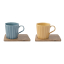 Kubki porcelanowe ze spodkami EASY LIFE TAKE A BREAK 380 ml 2 szt.