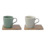 Kubki porcelanowe z podstawkami EASY LIFE TAKE A BREAK 380 ml 2 szt.