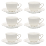 LA PORCELLANA BIANCA Ducale 80 ml 6 szt. - filiżanki do espresso porcelanowe ze spodkami